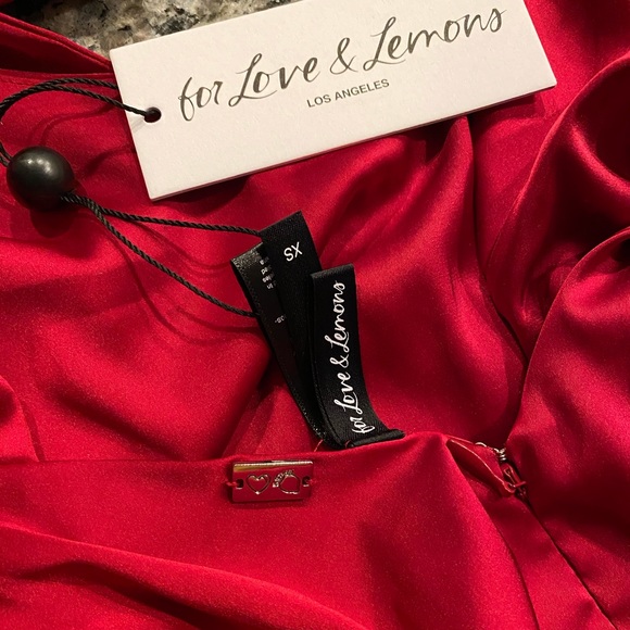 FOR LOVE & LEMONS RED BODY SUIT ZIPPER SNAP BUTTONS SIZE XS - Picture 3 of 5